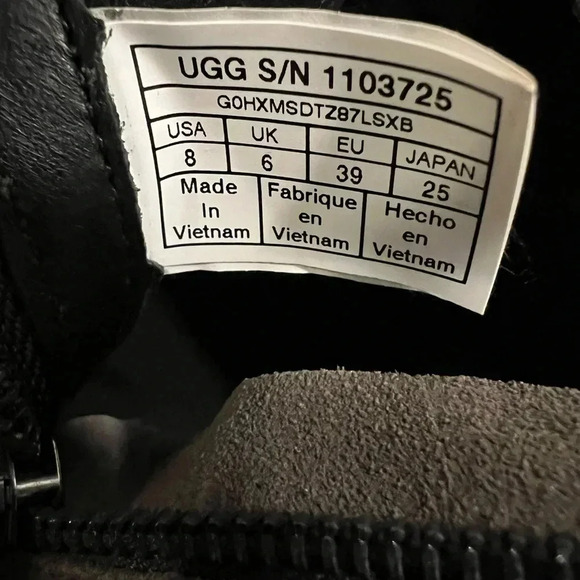 UGG Aureo II Boots Womens 8 Gray Ankle Booties Leather Zip Round Toe winter shoe - Picture 11 of 12